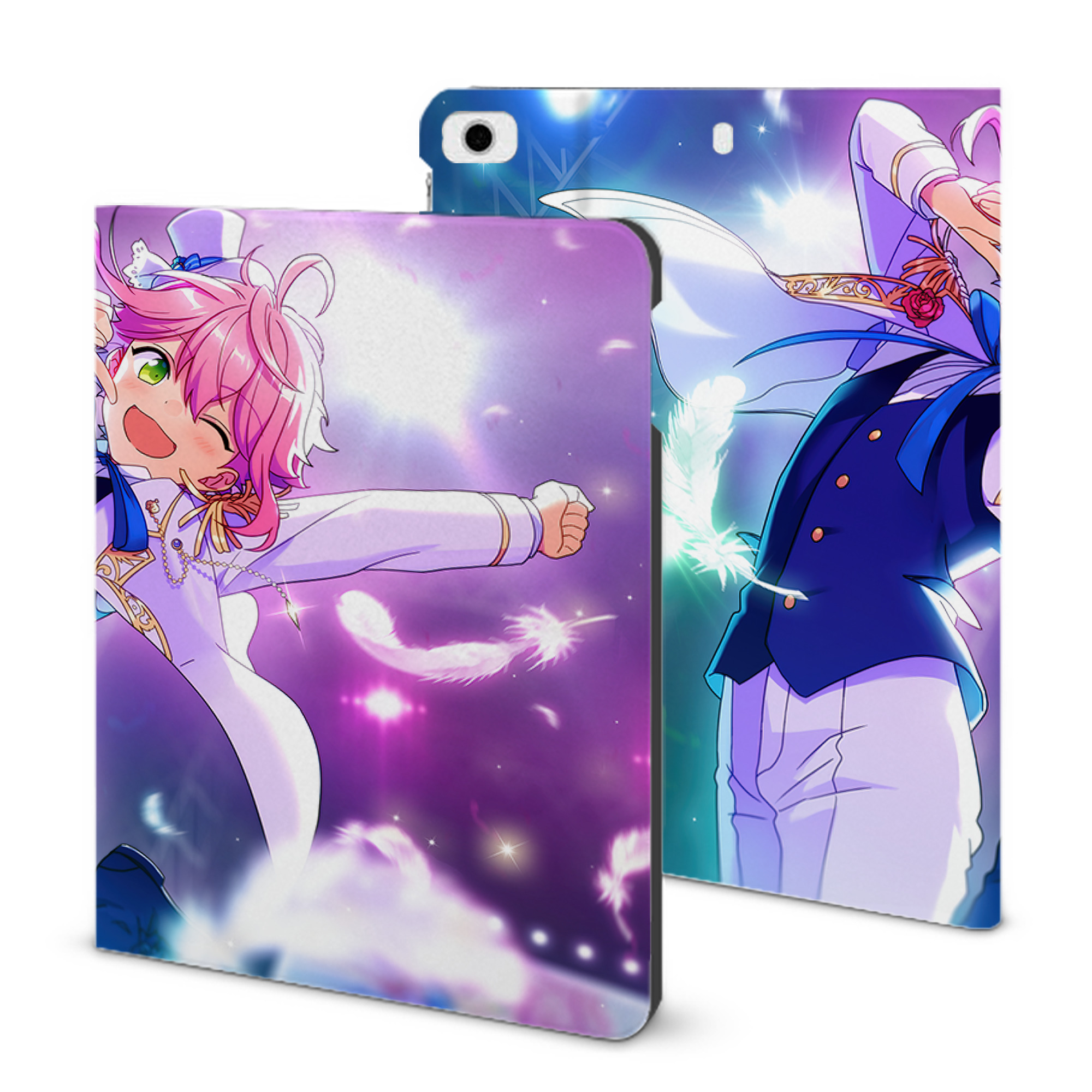 （画像用） あんさんぶるスターズ! Ensemble Stars IPad ケース ブック型 PUレザー TPU 耐衝撃 軽量 薄型 ペン収納なし 全面保護 IPad 各モデル対応